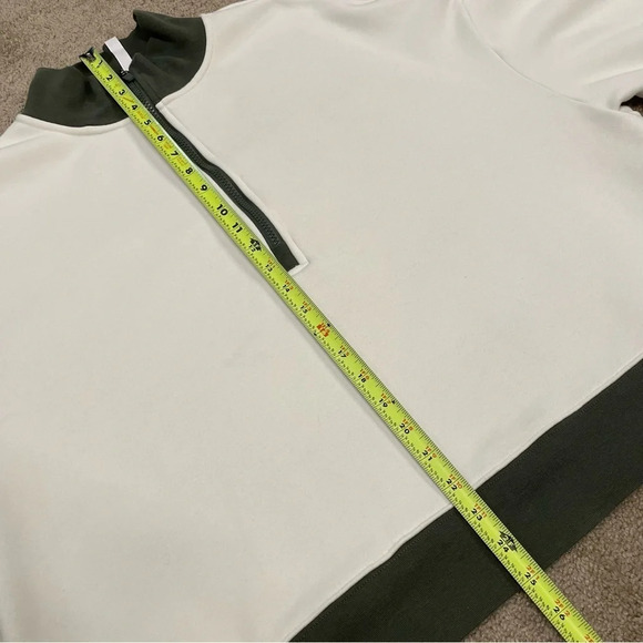 Fabletics Catarina Mock Neck Half Zip Pullover 1X White Dove/Safari - Picture 8 of 11